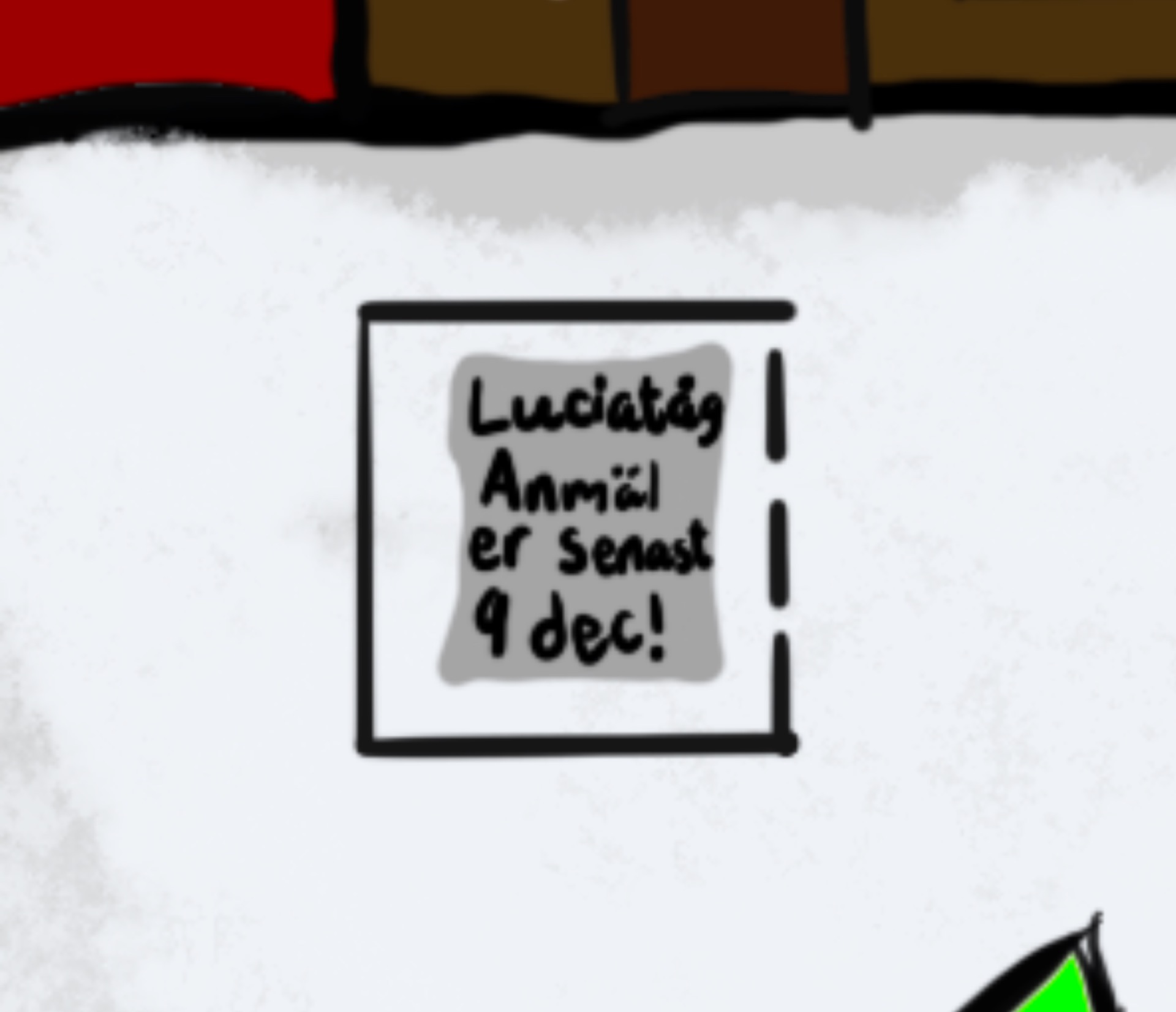 Lucka 8: Affichen med luciatåget.