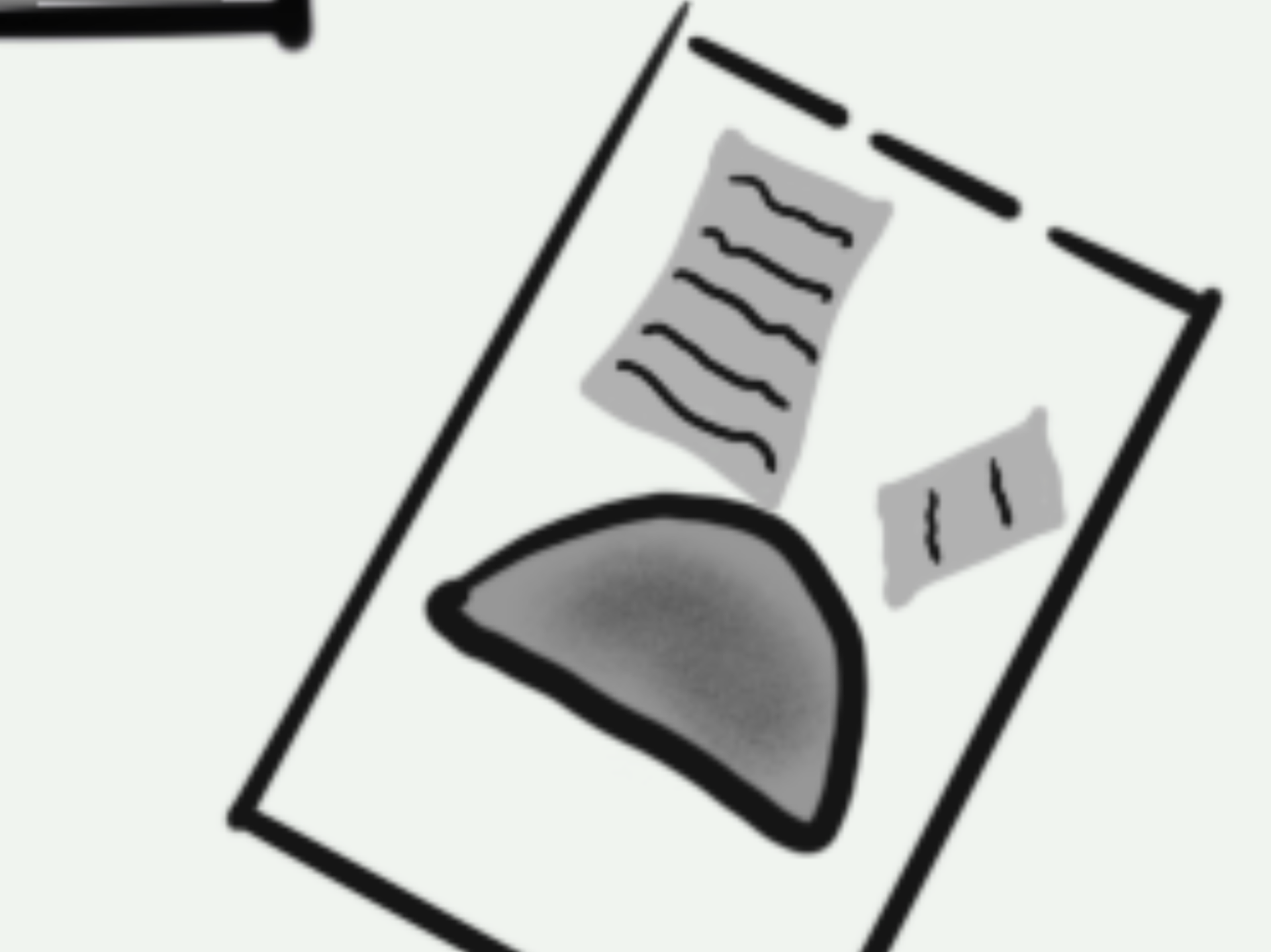 Lucka 12: Stenen med massa papper som ramlar när Margot snubblar.